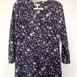 Rebecca Taylor Floral Silk Drawstring Dress